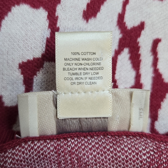 Loft Outlet Women's Burgundy White Leopard Print Crew Neck Long Sleeve Sweater M - Picture 8 of 8